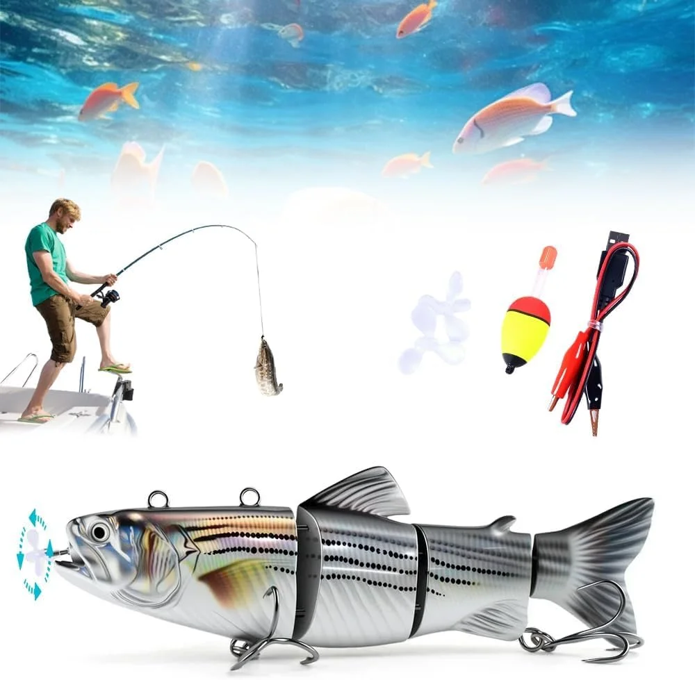 طعمه ماهیگیری رباتیک جدید PINKE، طعمه شناور چند قسمتی، طعمه شناور برای آب شیرین و آب شور، برای لوازم ماهیگیری قزل آلا، 1 عدد