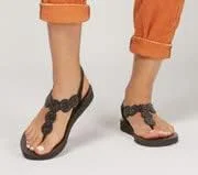 صندل لاانگشتی زنانه اسکیچرز مدل MEDITATION - STARS & SPARKLE - با تزیینات نگین‌دار