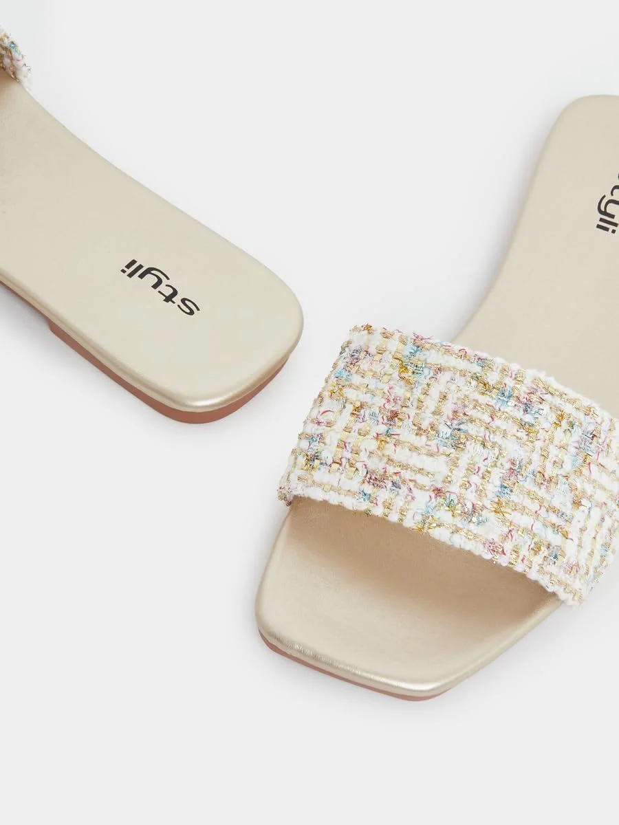 صندل های تخت زنانه استایلی با بافت حصیری