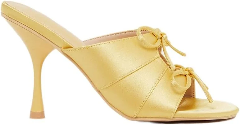 صندل های پاشنه بلند زنانه استایلی با تزیین پاپیون و برش