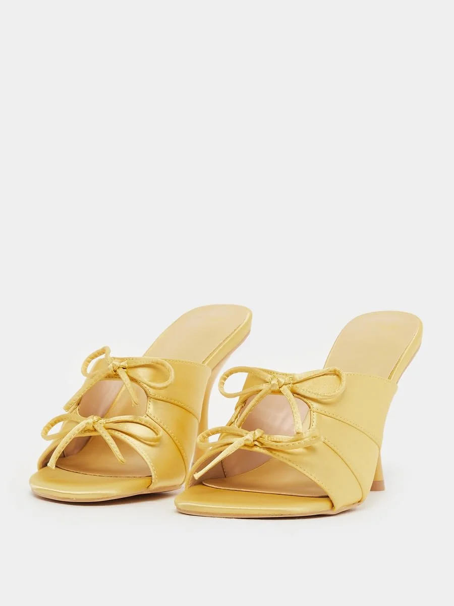 صندل های پاشنه بلند زنانه استایلی با تزیین پاپیون و برش