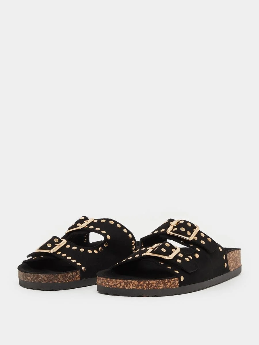 صندل تخت زنانه استایلی با نوک باز و تزیینات نگین‌دار