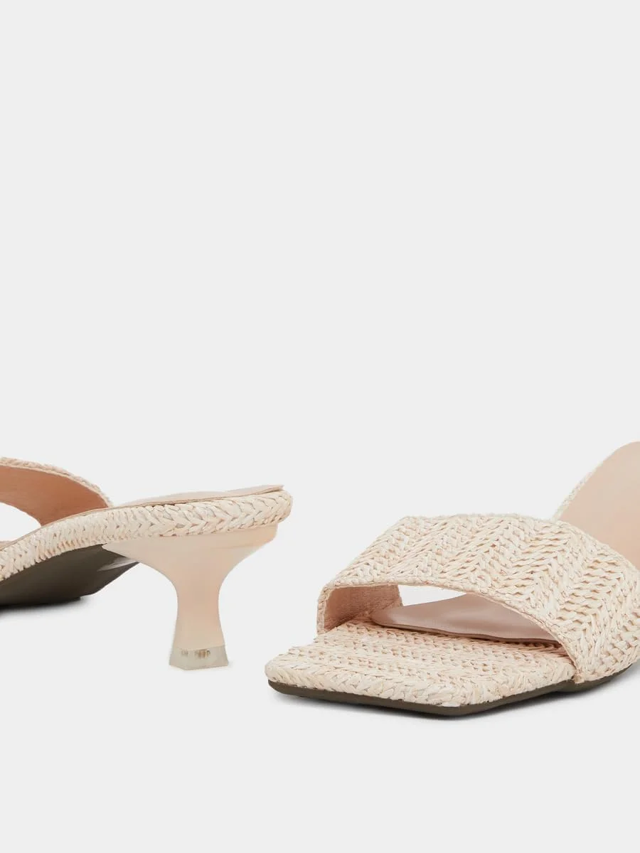 صندل پاشنه دار زنانه استایلی با طرح بافت دار