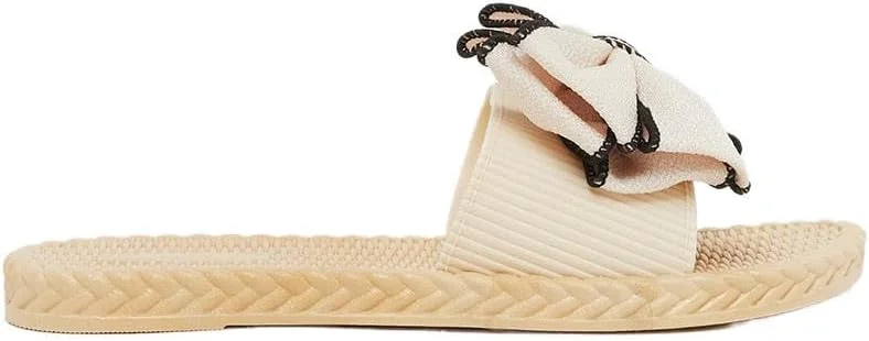 صندل روفرشی زنانه استایلی با جزئیات پاپیونی و انگشت باز