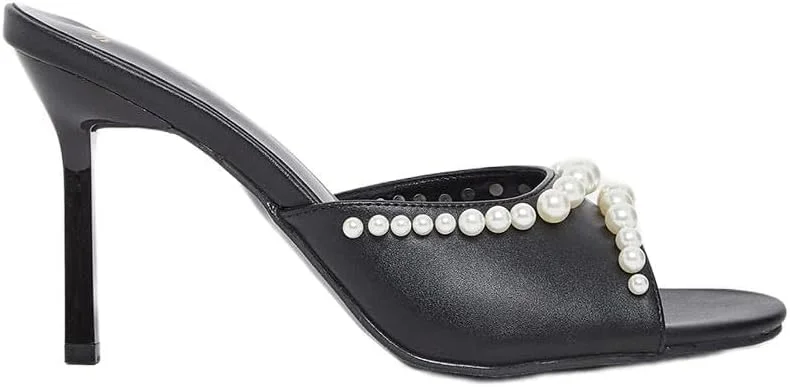 صندل پاشنه بلند زنانه استایلی با تزیین مروارید مصنوعی