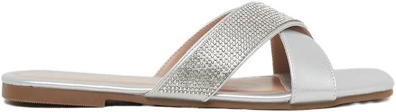 صندل تخت زنانه استایلی با بند ضربدری تزیین شده