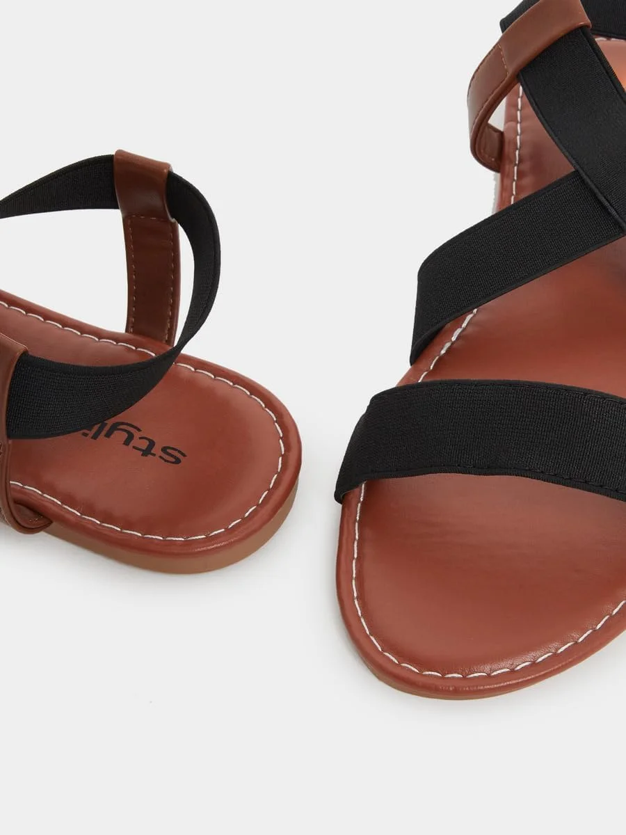 صندل های تخت زنانه استایلی با بند کشی مچ پا