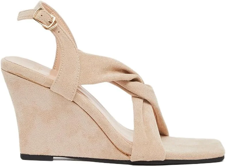 صندل های پاشنه دار لژدار زنانه استایلی با بند ضربدری مخملی