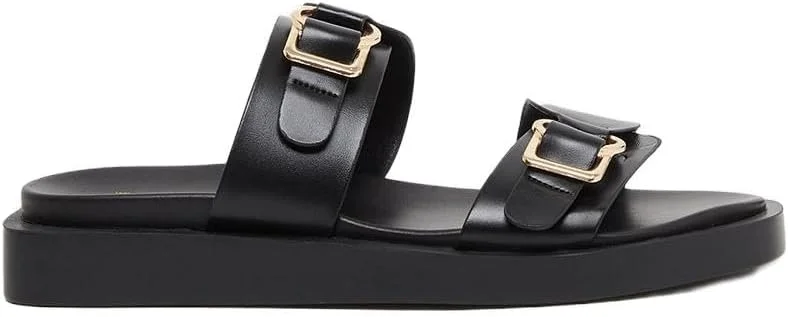 صندل های روفرشی زنانه استایلی با دو بند و جزئیات سگک