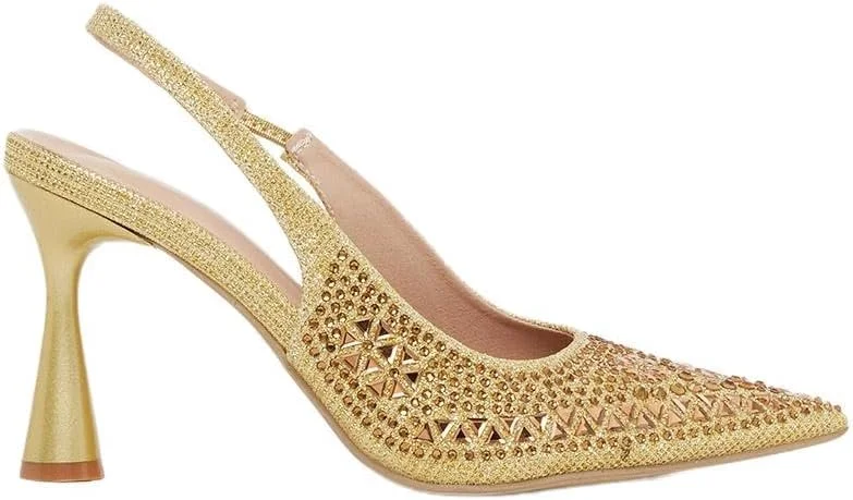 کفش های زنانه استایلی نوک تیز پاشنه بلند سنجاقی تزیین شده