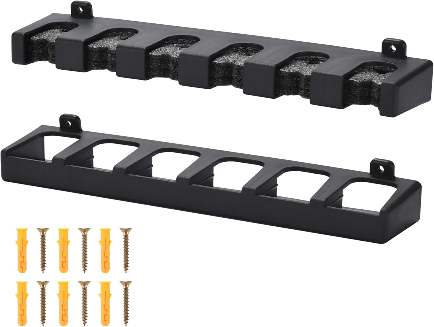 نگهدارنده چوب ماهیگیری NALACAL برای گاراژ، ظرفیت نگهداری تا 6 چوب یا مجموعه، نگهداری ایمن چوب ها، قفسه چوب ماهیگیری، سازمان دهنده دیواری چوب، مقاوم در برابر حرارت و ضربه، 6.6x32x7.8 سانتی متر (مشکی)