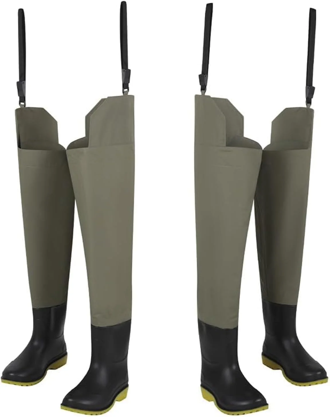 نیم بوت ساق بلند جافیوست ضد آب مردانه و زنانه، PVC/نایلون دولایه، مناسب ماهیگیری و شکار (رنگ: سبز، سایز: LL)