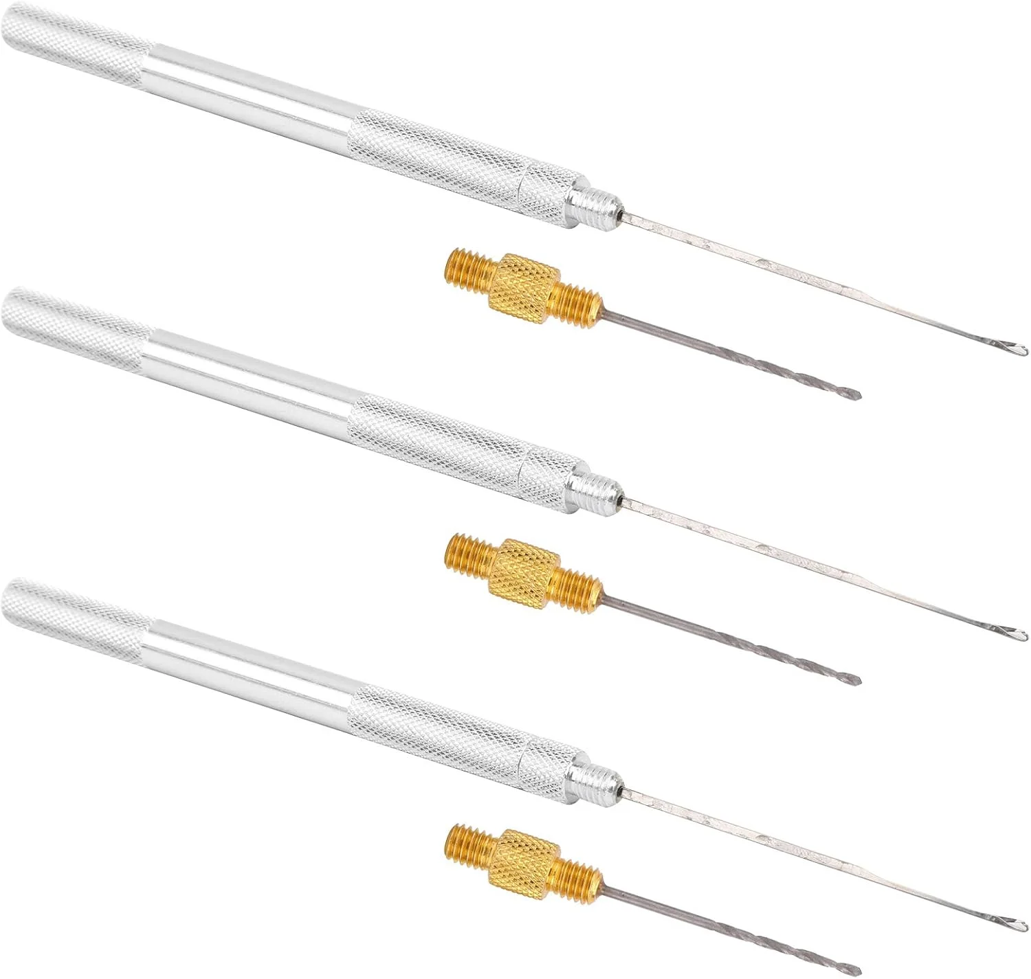 مجموعه ابزار طعمه گذاری ماهیگیری، کیت سوزن طعمه گذاری ماهیگیری آلیاژ آلومینیوم، ابزار سوزن طعمه گذاری ماهیگیری 3 عددی، مجموعه ترکیبی 3 در 1، کیت دریل ماهی