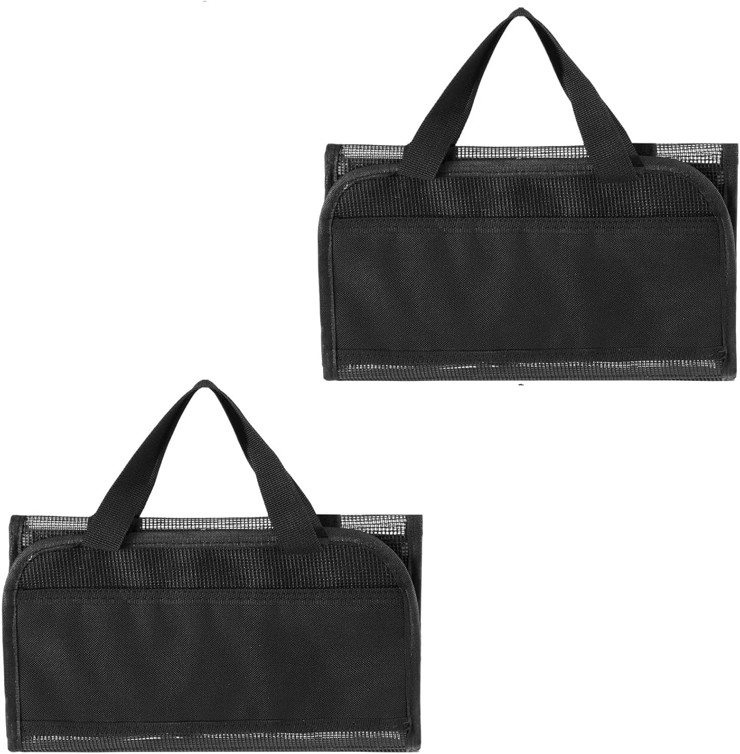 ست کیف طعمه ماهیگیری، 2 عدد سازمان دهنده لوازم ماهیگیری، طراحی رول آپ 63 در 29 سانتی متر با پوشش محافظ PVC، دارای 5 جیب برای طعمه ها، لوازم جانبی و تور آویز تاشو