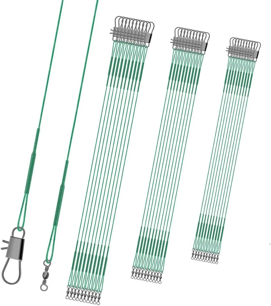 سیم ماهیگیری 30 عددی، طعمه شکارچی، سیم فولادی، نخ ماهیگیری مونتی روچ، سیم های ماهیگیری سیمی استیل ضد گزش 20/25/30 سانتی متر