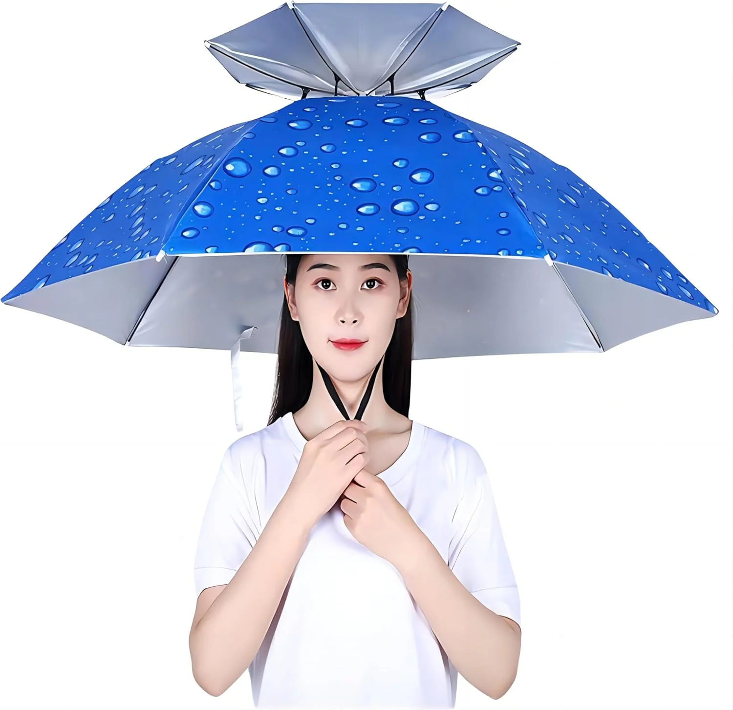 کلاه چتری کول بیبی با قطر 95 سانتی متر، دولایه و تاشو، مناسب برای ماهیگیری، پیاده روی، کمپینگ، کلاه ورزشی در فضای باز