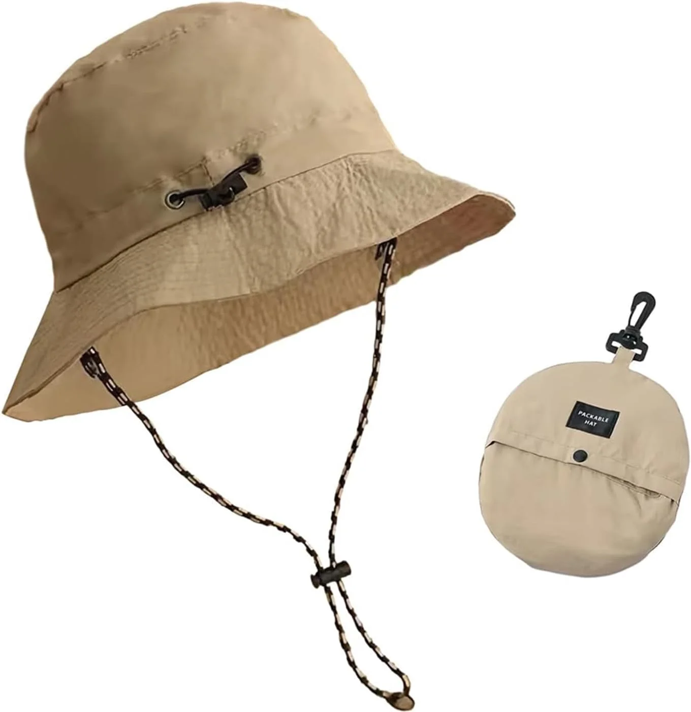 کلاه سطلی تابستانی، کلاه آفتابی لبه پهن، قابل تنظیم، ضد آب، تنفسی و تاشو برای خانم ها و آقایان برای ساحل، ماهیگیری، گلف و غیره.