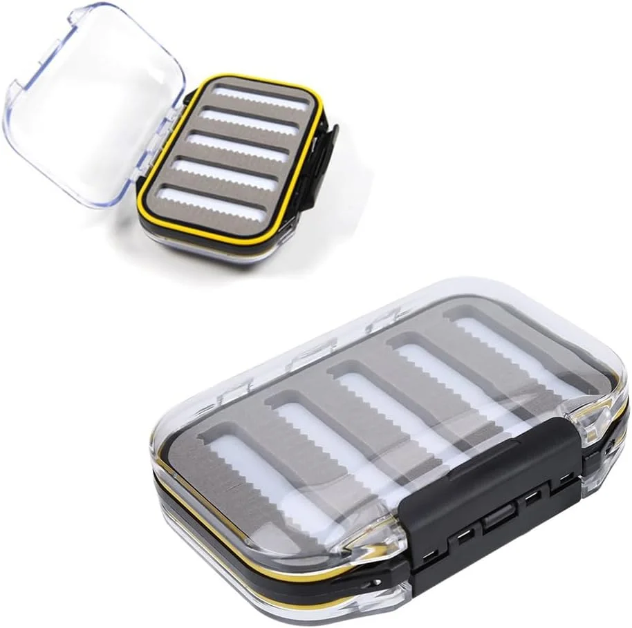 جعبه لوازم ماهیگیری آزون، جعبه طعمه ماهیگیری پلاستیکی دو طرفه، جعبه نگهدارنده طعمه با فوم، جعبه طعمه ماهیگیری با درب شفاف، مهر و موم ضد آب، لوازم جانبی ماهیگیری (شکل جگ - مشکی)