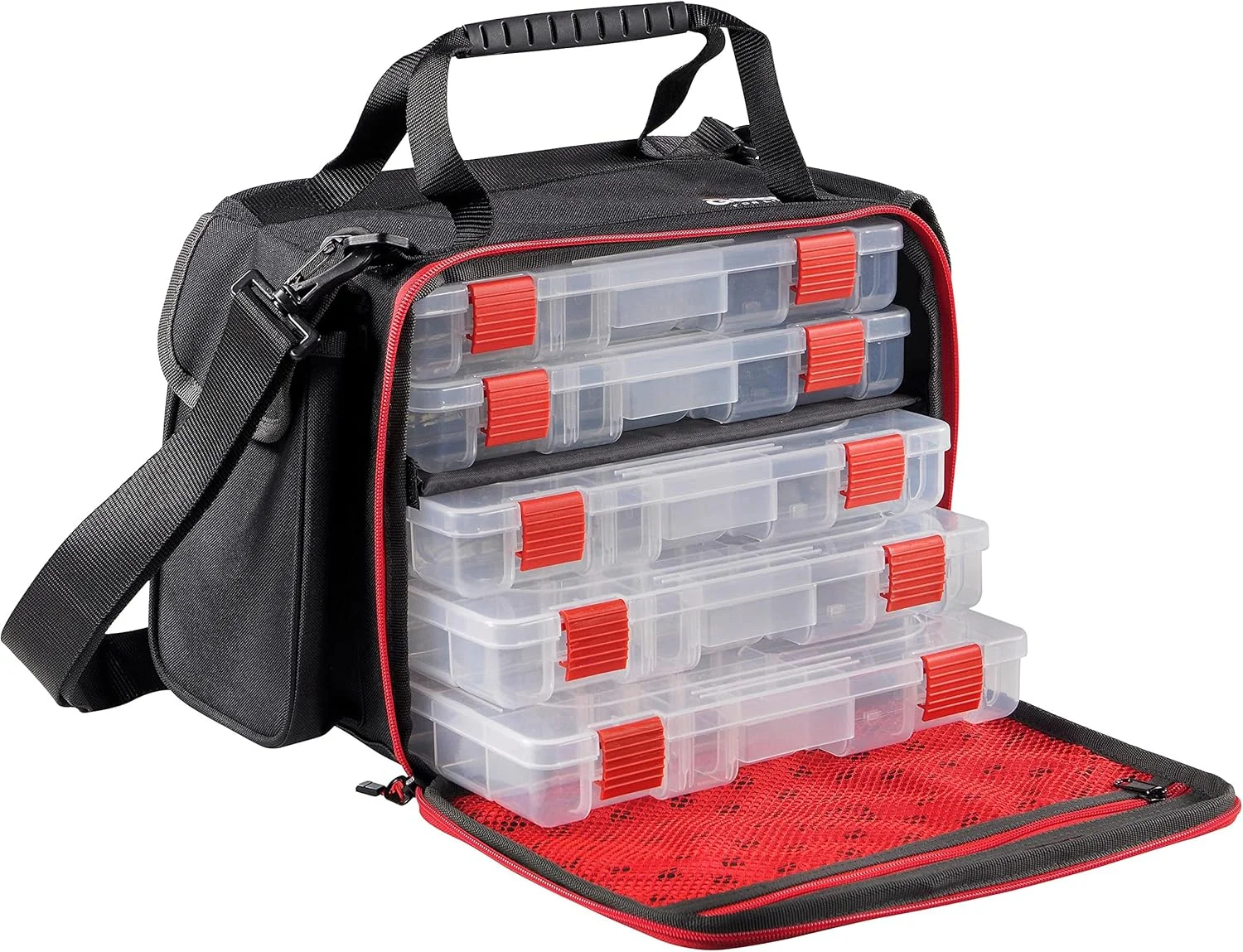 کیف ماهیگیری طعمه ابو گارسیا - به همراه جعبه های لوازم برای نگهداری طعمه های مصنوعی، طعمه های نرم، طعمه های پرشی، طعمه های شناور، اسپینر، قاشقک - مناسب برای صید اردک ماهی، سوف، و زردپر