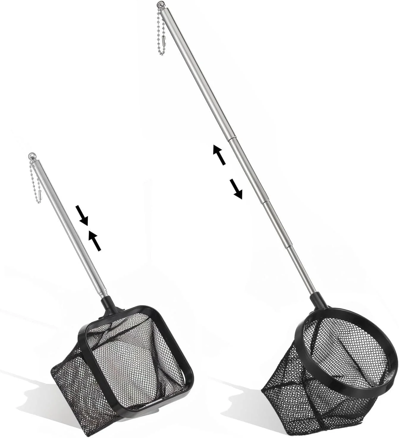 تور ماهیگیری آکواریوم - بادوام، قوی، 2 عدد تور 3 اینچی با توری ظریف و دسته استیل ضد زنگ قابل افزایش طول برای لوازم جانبی آکواریوم تانک ماهی کوچک