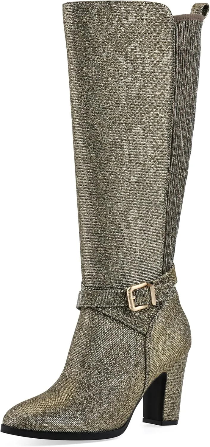 بوت ساق بلند زنانه وایت مانتین مدل Teals با پاشنه پهن