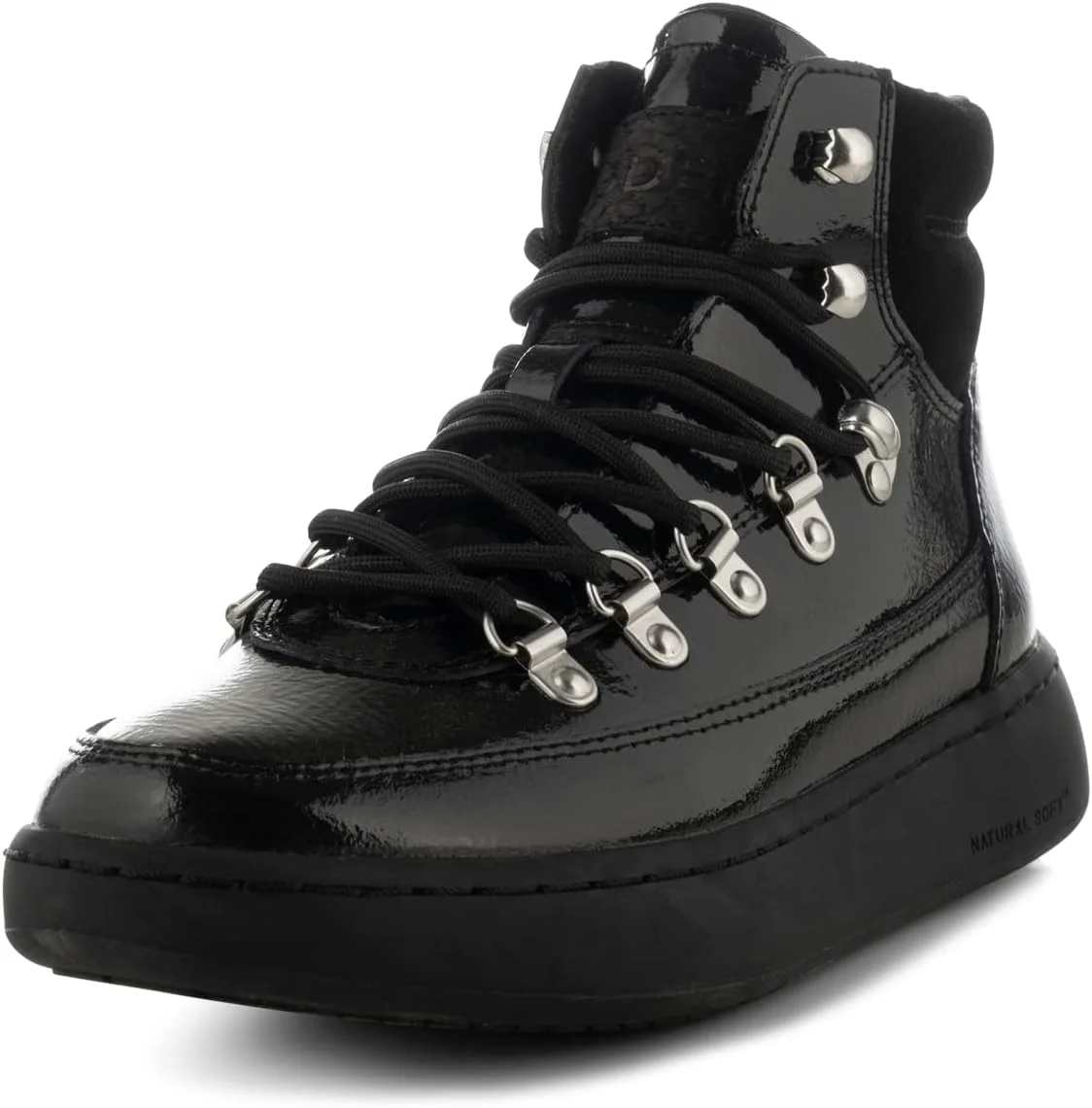 بوت زنانه مدل آیریس با روکش چرم براق بوت زنانه مدل آیریس با روکش چرم براق