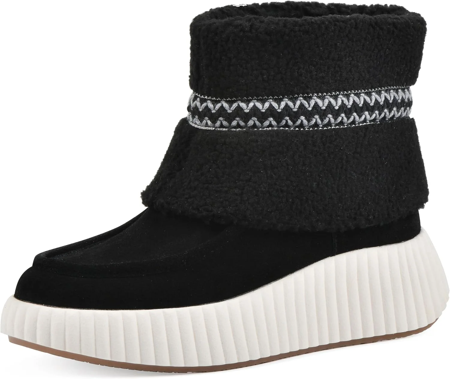 نیم بوت پلتفرم دیجیتال زنانه وایت مانتین با رویه خز مصنوعی