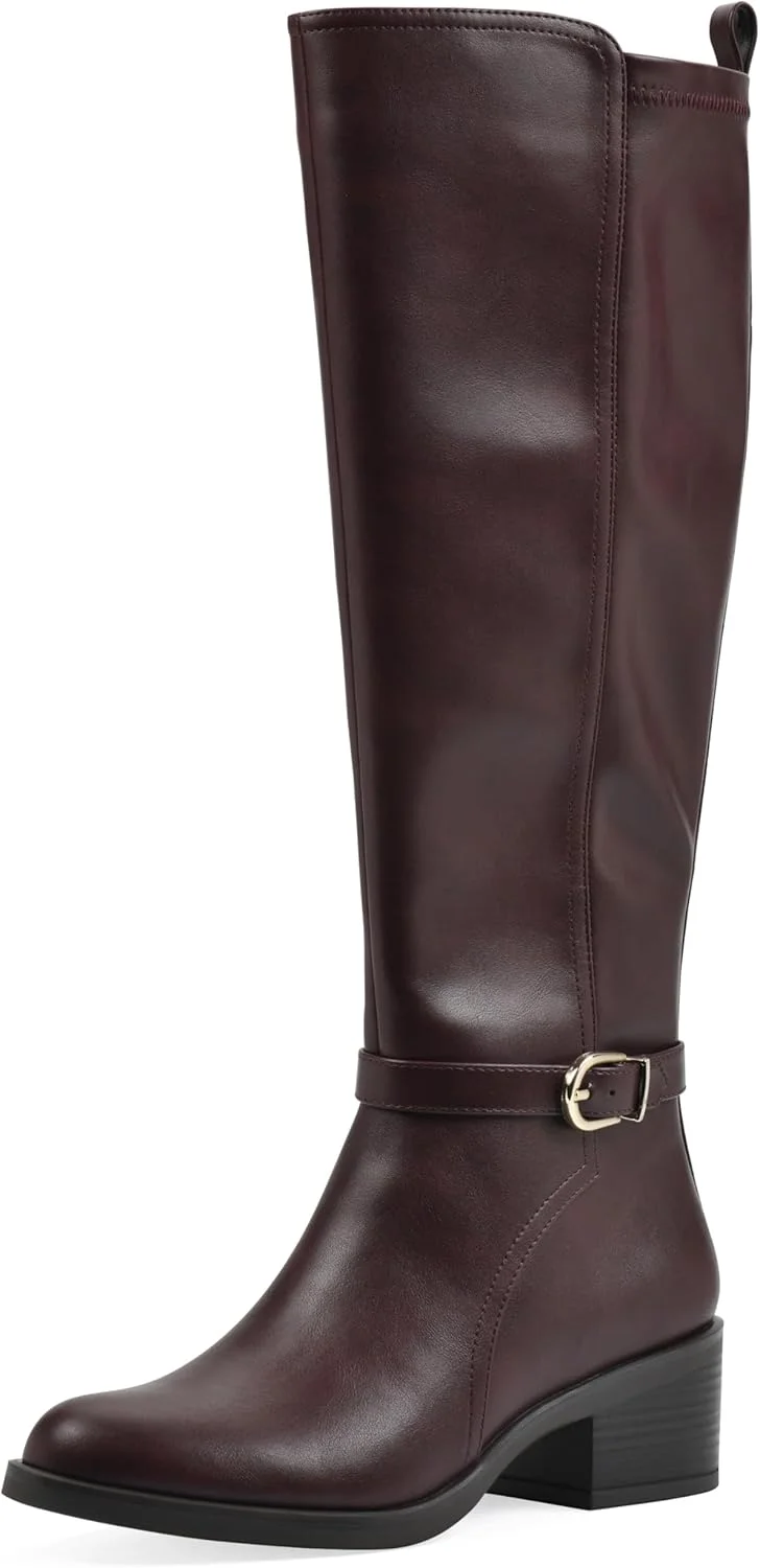 بوت ساق بلند زنانه و پاشنه پهن و خاص وایت مانتین