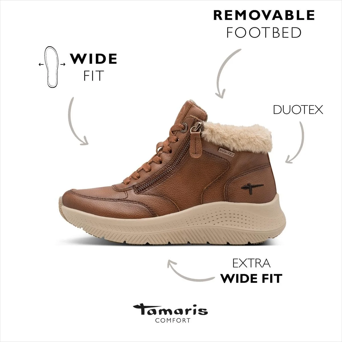 بوت بندی زنانه تخت و راحت Tamaris Duo-tex