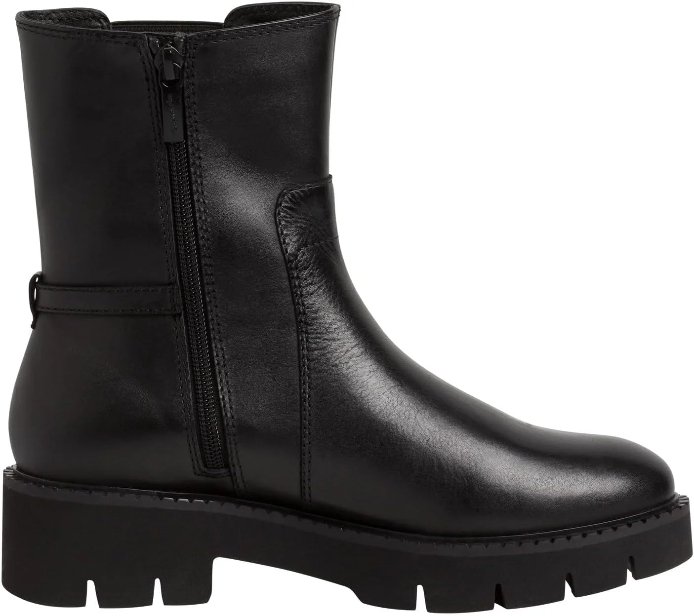 بوت های ساق دار چرمی زنانه تاماریس مدل Comfort 8-85417-41 با کفی قابل تعویض و زنجیر، مناسب استفاده روزمره