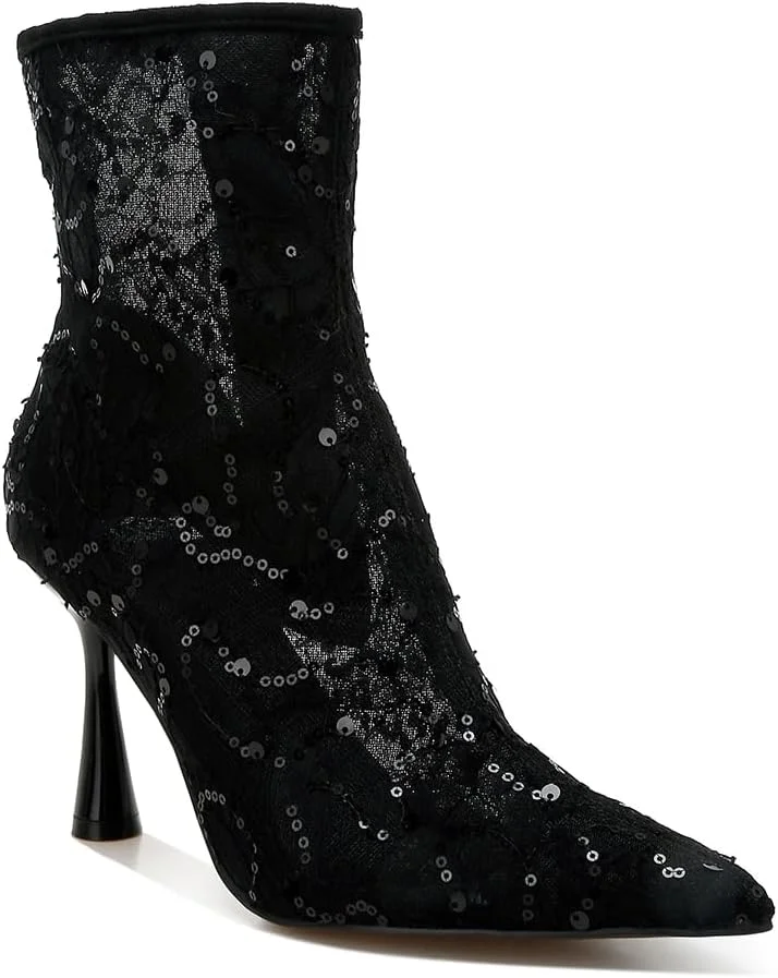 بوت های زنانه پولکی و توری لاندن رگ