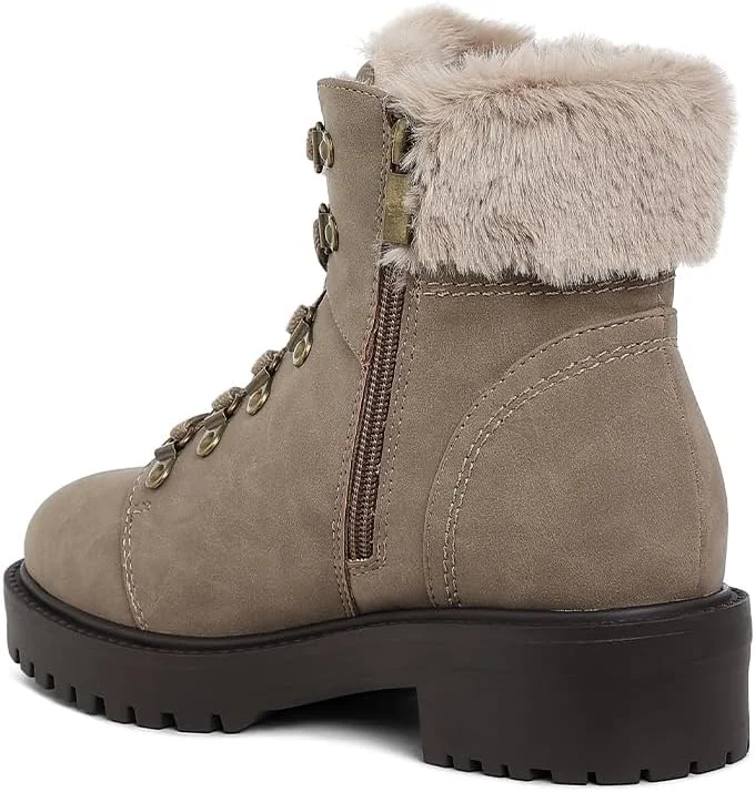 بوت های ساق دار زنانه لاندن رگ با یقه خز مصنوعی