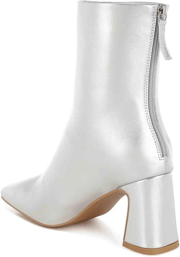 نیم بوت زنانه لاندن رگ، پنجه مربعی، متالیک