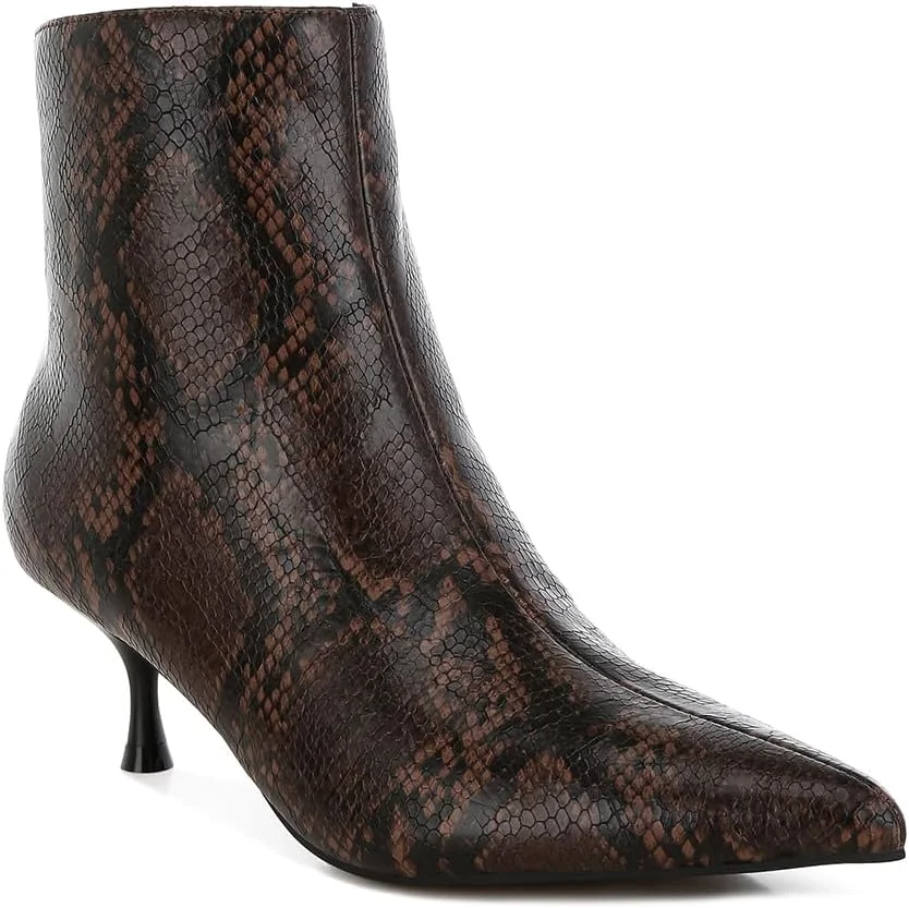 بوت پاشنه بچه گربه ای زنانه چرم مصنوعی لاندن رگ