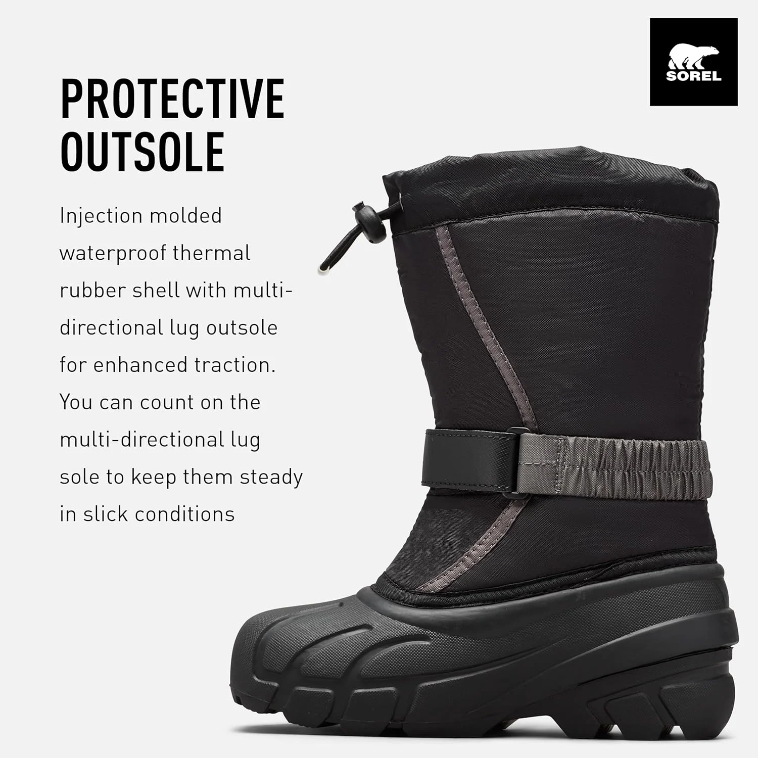 بوت زمستانی بچگانه Sorel Flurry، مشکی قرمز روشن