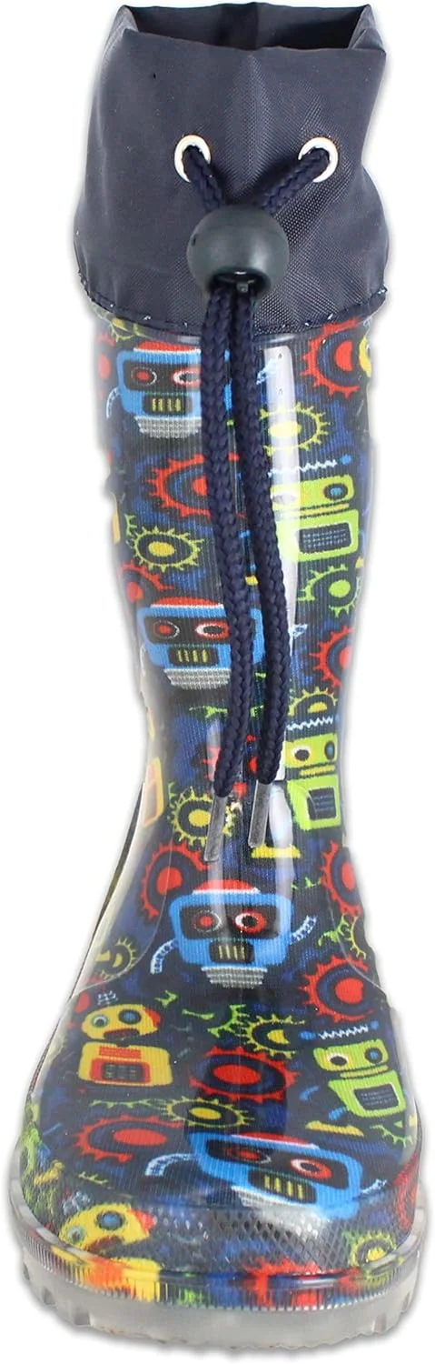 چکمه بارانی پسرانه ربات های چشمک زن بک