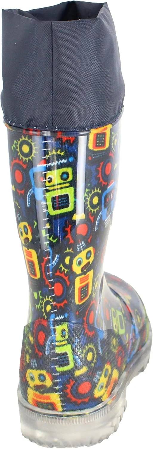 چکمه بارانی پسرانه ربات های چشمک زن بک