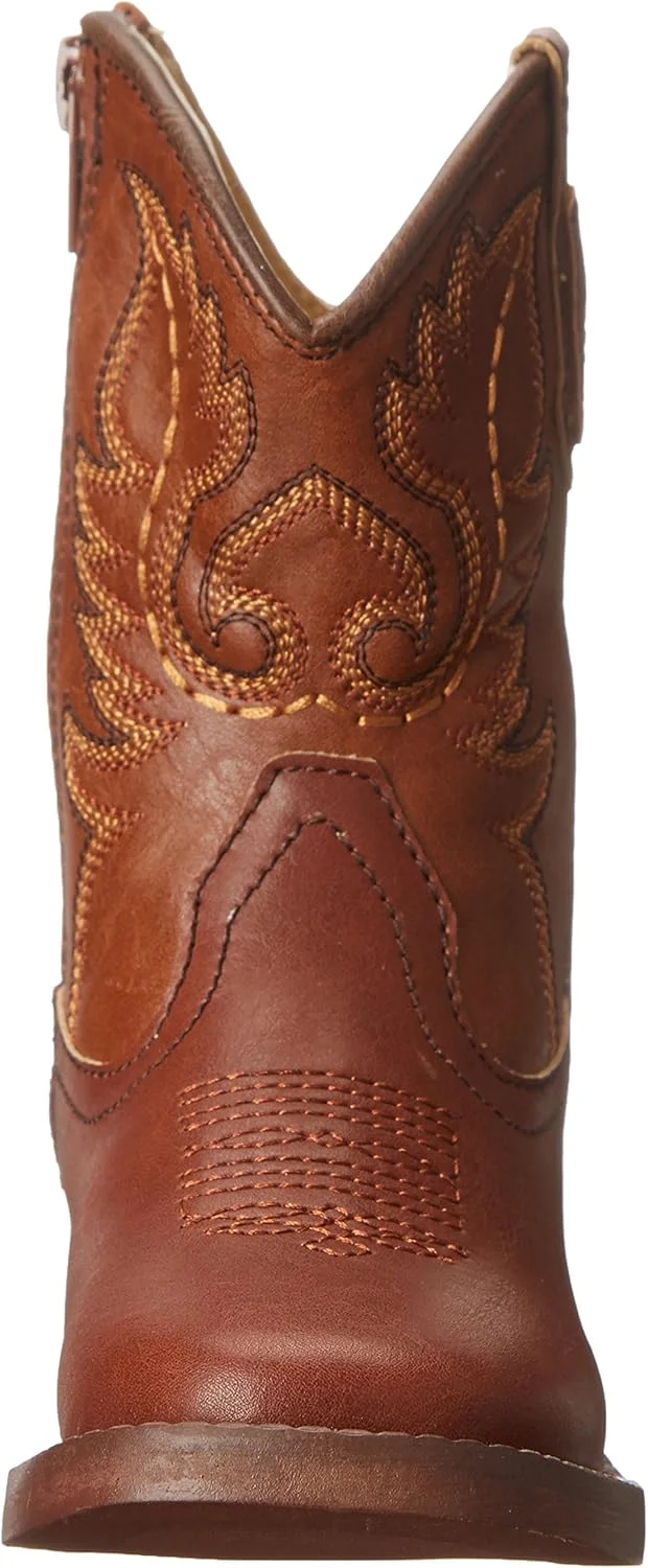 بوت کابویی کلاسیک نوک مربعی Texson ROPER (مناسب کودکان نوپا/کودکان کوچک)، قهوه ای، قهوه ای