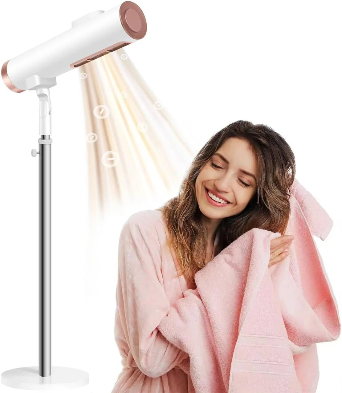 پایه سشوار ایستاده آنجو با ارتفاع قابل تنظیم، سشوار بدون نیاز به دست با 2 سطح سرعت باد و دما، انتشار یون های منفی، محافظت در برابر گرمای بیش از حد، مراقبت حرفه ای از مو برای سالن ها و استفاده خانگی