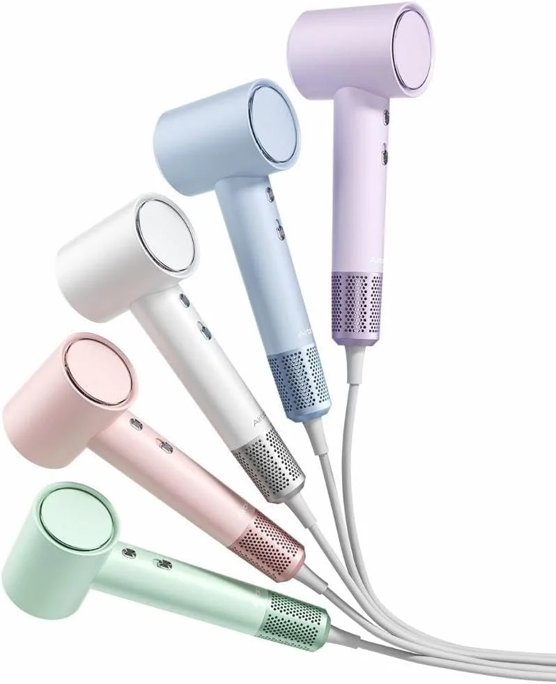 سشوار موی پرسرعت ایربات مدل HD188A سفید با 200 میلیون یون منفی، حلقه LED RGB، صدای کم، دو سرعته، مناسب سفر و طراحی شیک سشوار موی پرسرعت ایربات مدل HD188A سفید با 200 میلیون یون منفی، حلقه LED RGB، صدای کم، دو سرعته، مناسب سفر و طراحی شیک