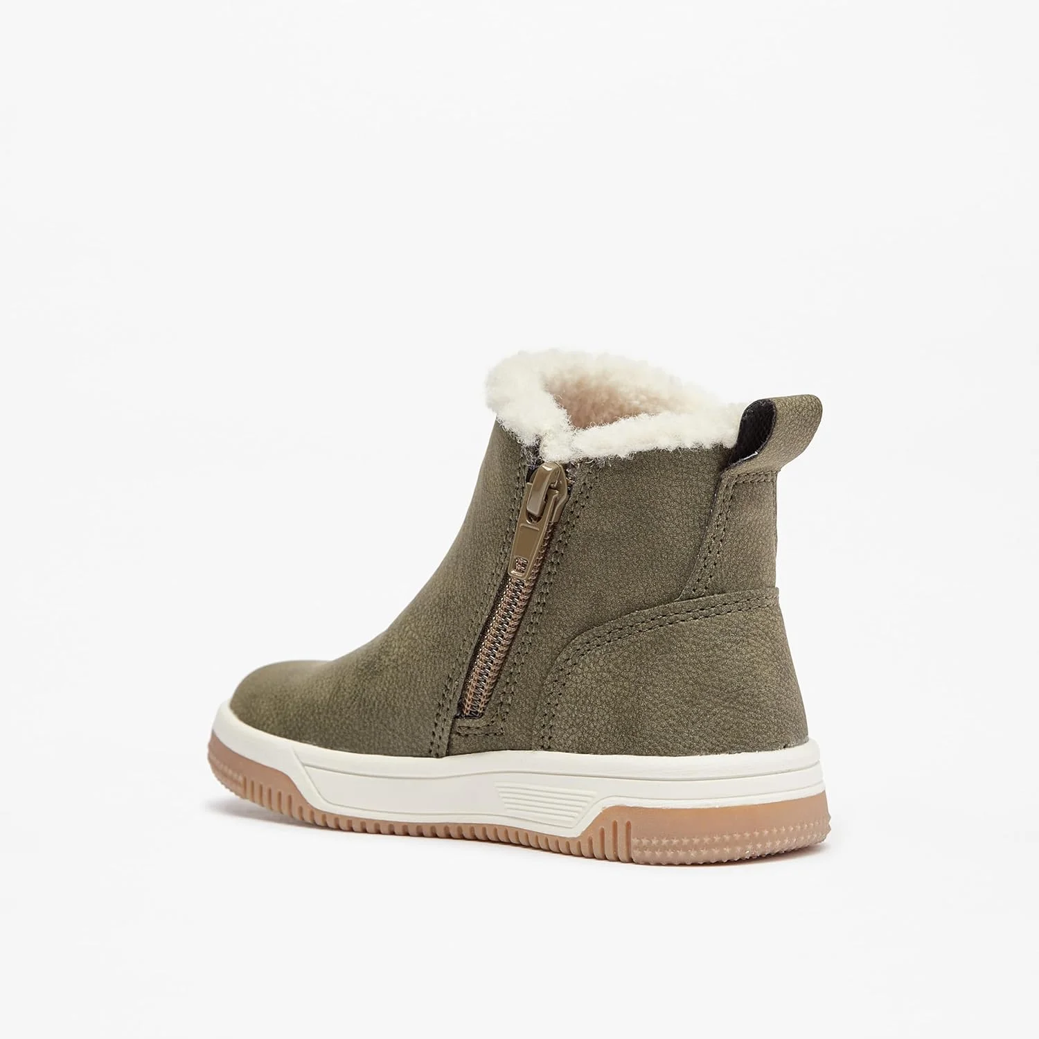 بوت ساق دار پسرانه مدل 166891284 با رنگ ثابت، طول ساق تا مچ پا، دارای زیپ و زبانه کشی