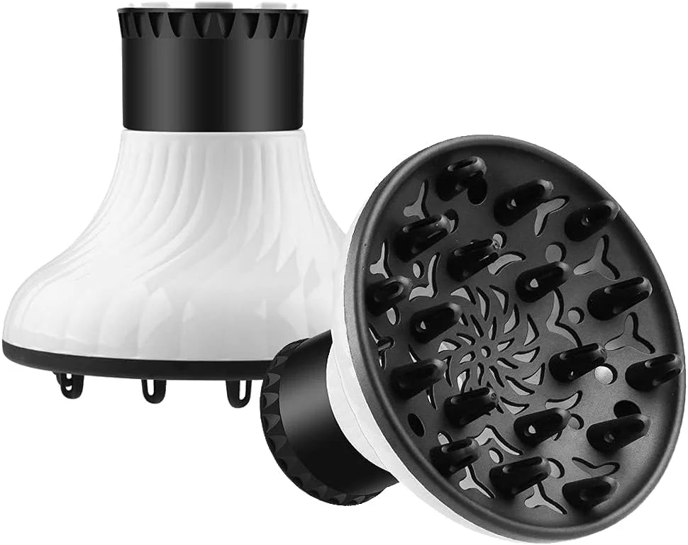 دیفیوزر مو KASTWAVE، سری پخش کننده یونیورسال برای سشوار، قابل استفاده برای سشوارهایی با قطر 3.5 تا 6 سانتی متر برای موهای فر یا موج دار (سفید)