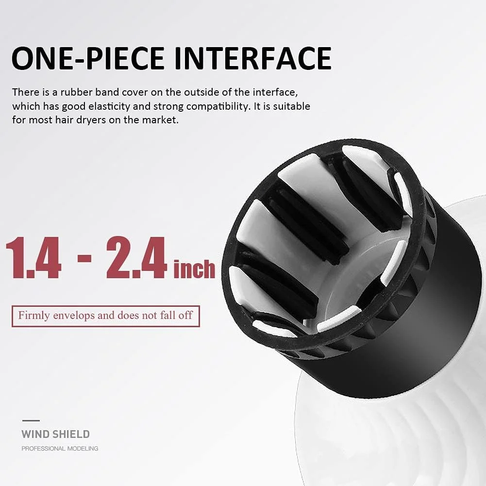 دیفیوزر مو KASTWAVE، سری پخش کننده یونیورسال برای سشوار، قابل استفاده برای سشوارهایی با قطر 3.5 تا 6 سانتی متر برای موهای فر یا موج دار (سفید)