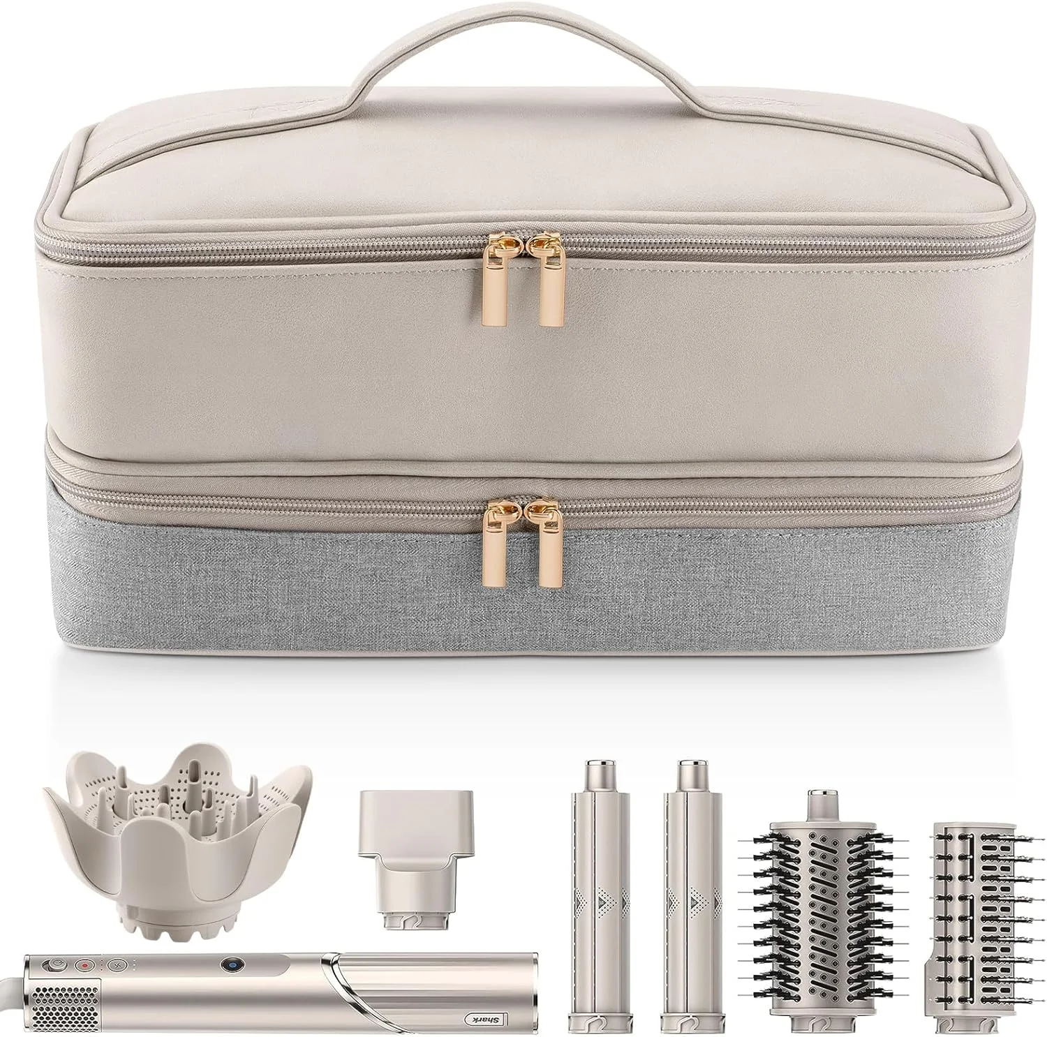 کیف حمل و نقل دو لایه سشوار NALACAL، کیف نگهداری برس و ابزار جانبی مو مناسب برای سشوار و استایلر Revlon