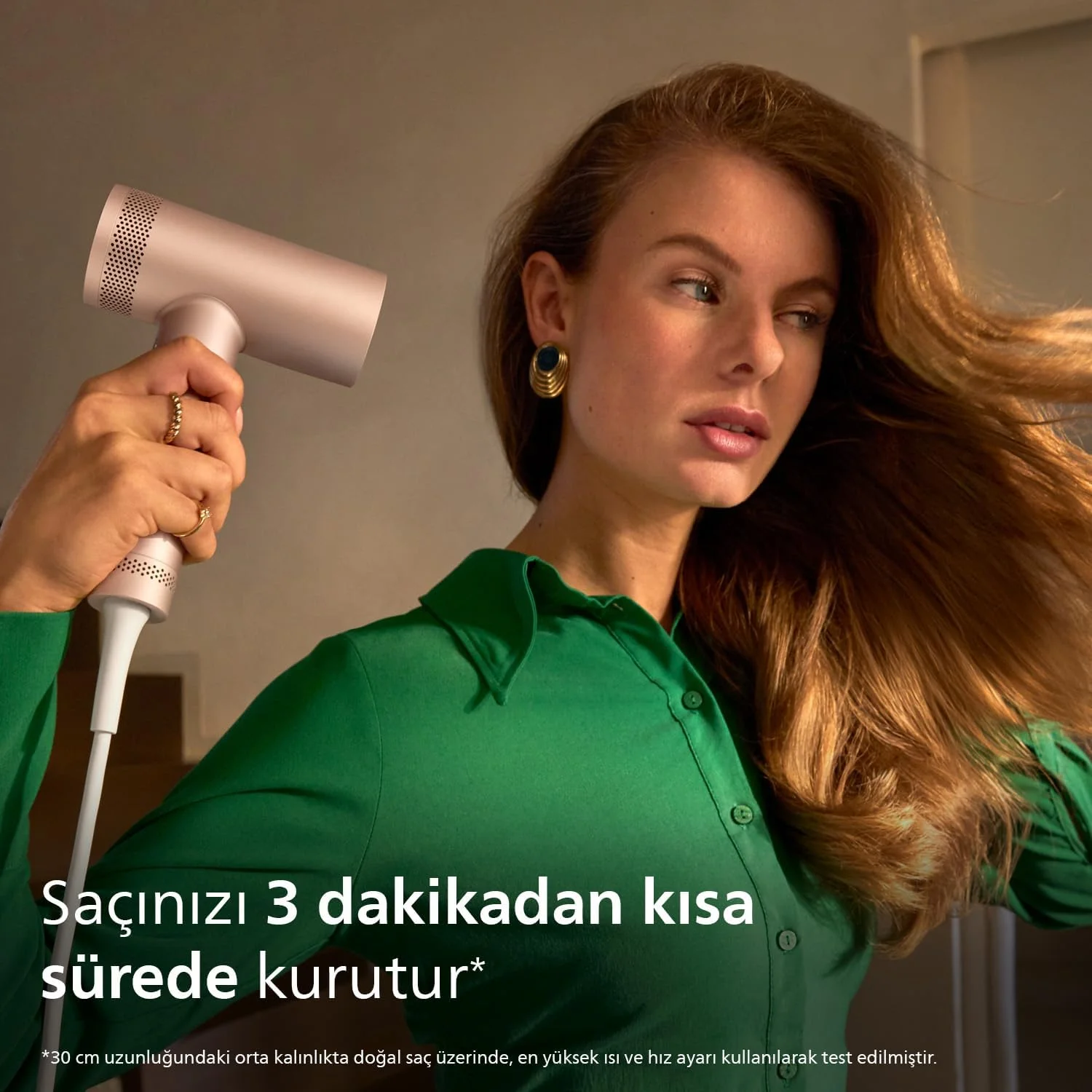 سشوار مو فیلیپس سری 8000، سرعت بالا، ترموشیلد پیشرفته، یونی، ابزار حالت دهی و دیسپانسر، مراقبت از پوست سر، 1400 وات، شامپاین صورتی، مدل BHD837/10