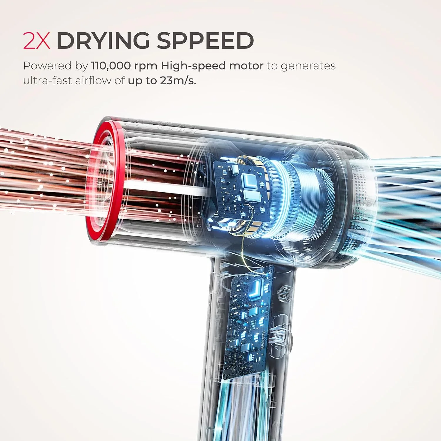 سشوار مو TYMO با پخش کننده قابل تنظیم - سشوار یونی پرسرعت، خشک کننده سریع و بدون آسیب، سشوار کم صدا، 3 سرعت و 4 دما با شات خنک برای حالت دادن حرفه ای در خانه/سالن