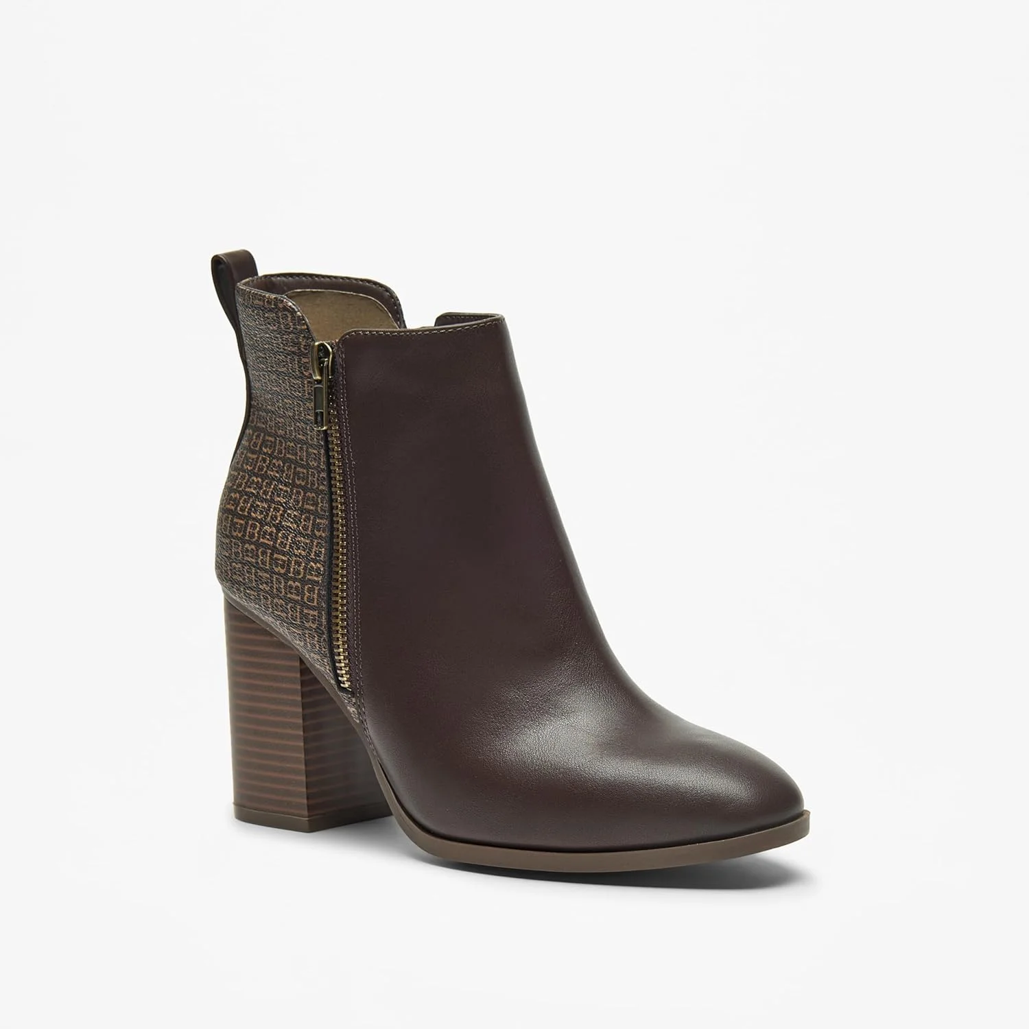 بوت های مچی زنانه فلورا بلا بای شواکسپرس - دارای جزئیات لوگو، پاشنه های پهن و بست زیپی