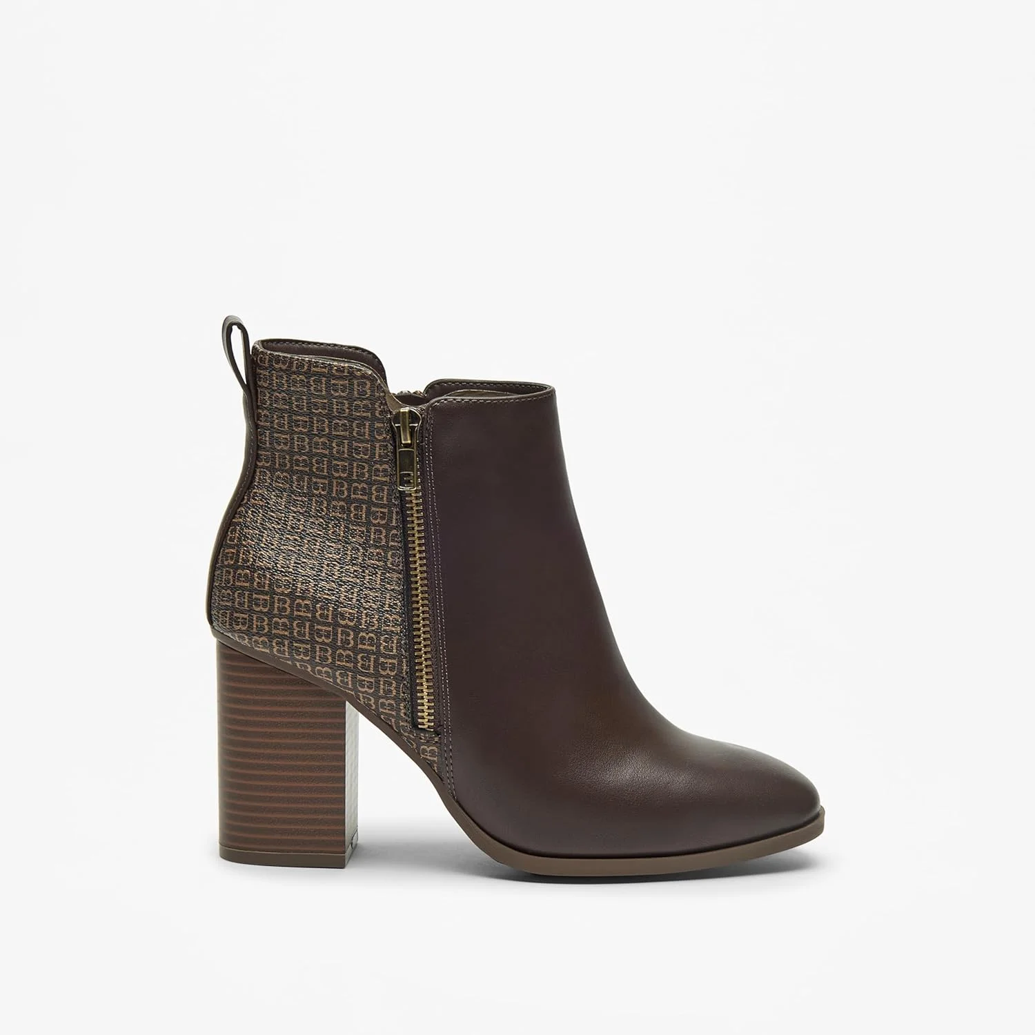 بوت های مچی زنانه فلورا بلا بای شواکسپرس - دارای جزئیات لوگو، پاشنه های پهن و بست زیپی