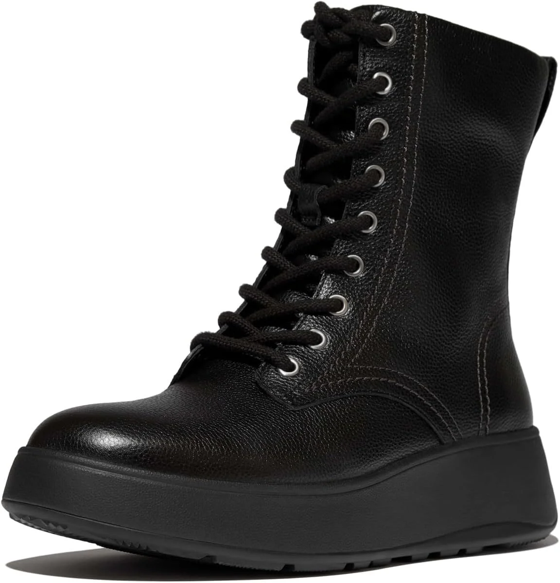 نیم بوت ساقدار زنانه فیت فلاپ مدل F-mode Stitch Warm Tumb. Leather Laced