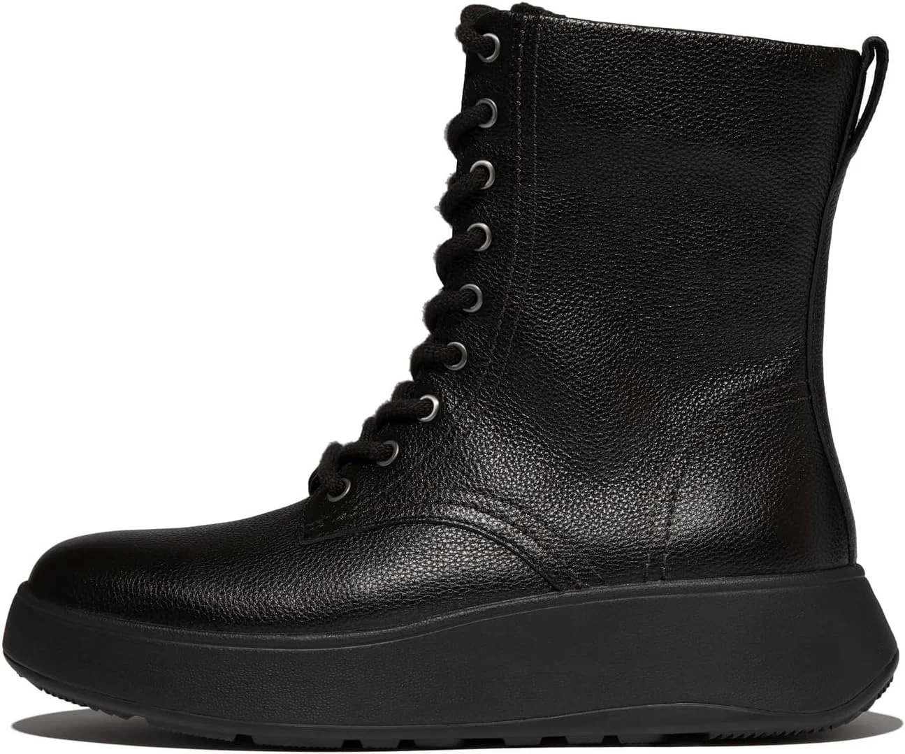 نیم بوت ساقدار زنانه فیت فلاپ مدل F-mode Stitch Warm Tumb. Leather Laced